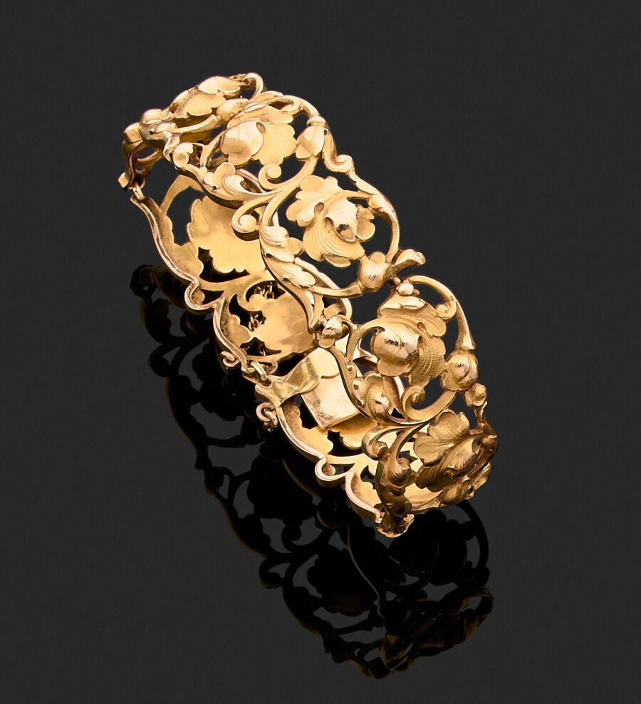 Null Bracelet articulé en or jaune 750 millièmes, les maillons ajourés entièreme&hellip;