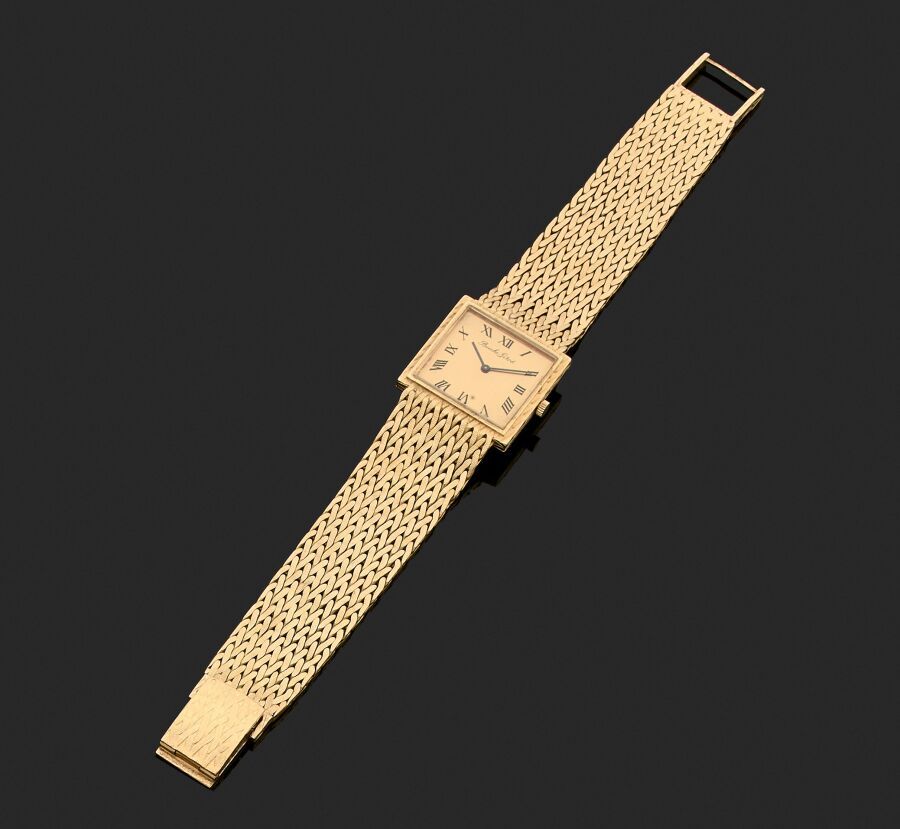 Null Montre bracelet d'homme en or jaune 750 millièmes, la montre de forme carré&hellip;