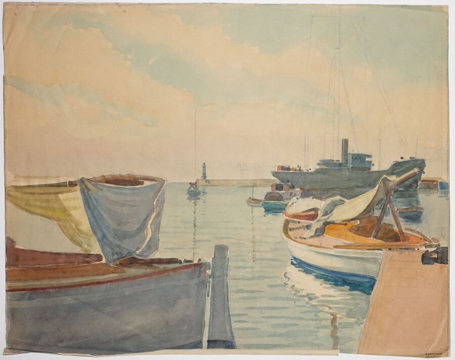 Null Tony MINARTZ (1870-1944)

Barques au mouillage, phare dans le fond, Côte d'&hellip;