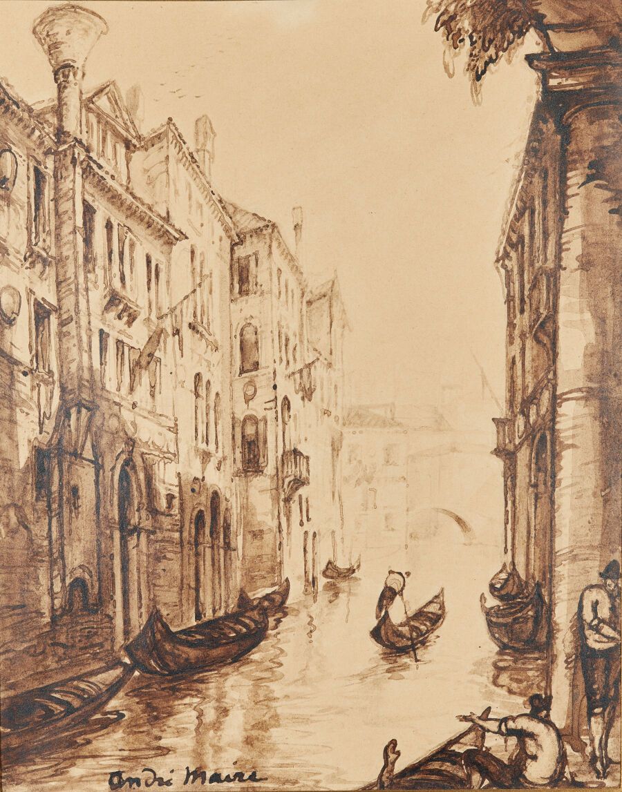 Null André MAIRE (1898-1984)

Canal à Venise

Deux dessins au lavis, signés, l'u&hellip;