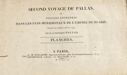 Null PALLAS Pierre-Simon. Second voyage de Pallas, ou Voyage entrepris dans le p&hellip;