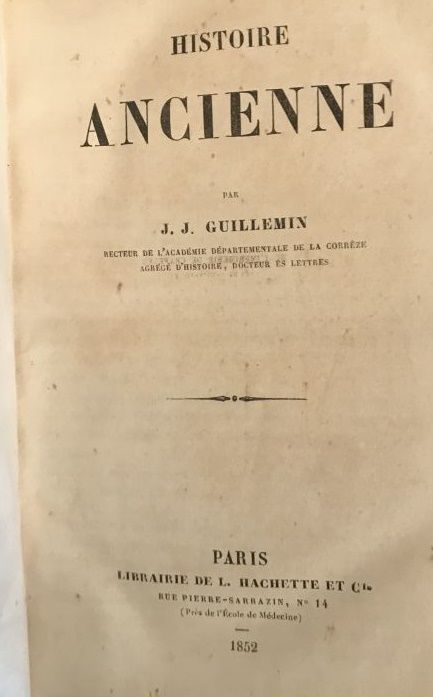 Null J.J. GUILLEMIN 

Histoire Ancienne, 

Histoire Universelle 

Paris 

1852

&hellip;