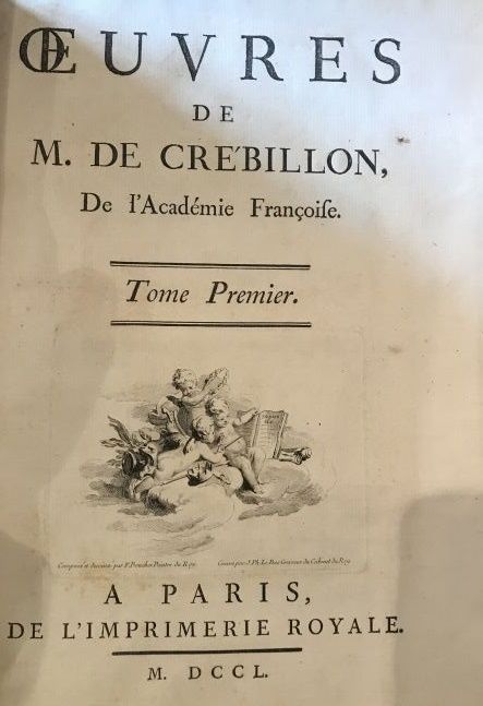 Null Oeuvres de M.De Crébillon

De L'académie françoise

Impr. Royale 

Paris 

&hellip;