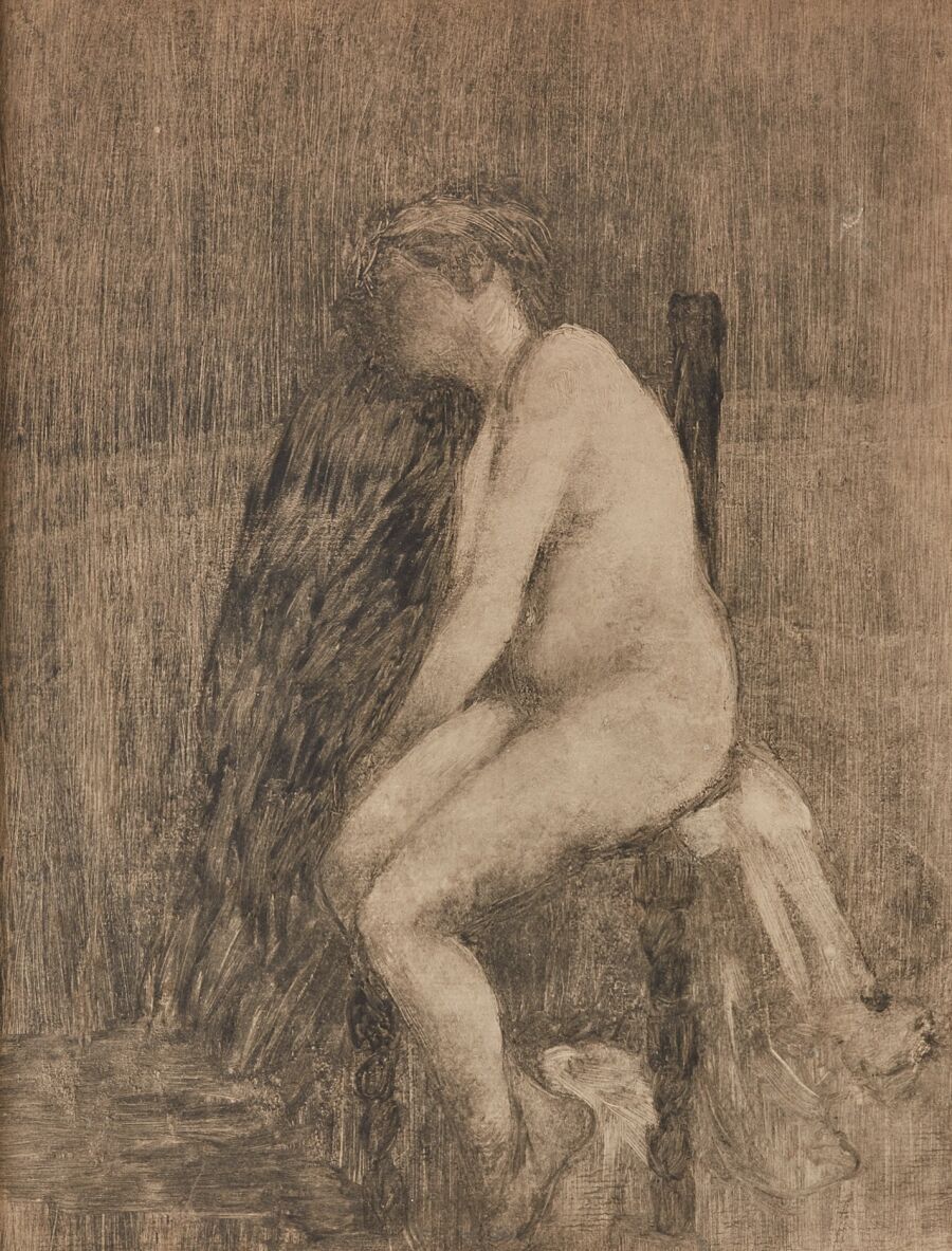 Null 归功于埃德加-迪加斯（1834-1917）。
沐浴者
单版画，在装裱板背面注有E Degas的注释。
(左上角有小的缺失)。
高度：32厘米32厘米；&hellip;