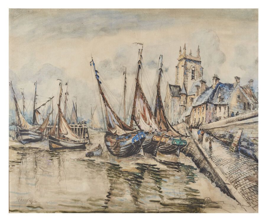 Null FRANK-WILL (1900-1951)
Barfleur
Watercolor and charcoal, signed lower left &hellip;