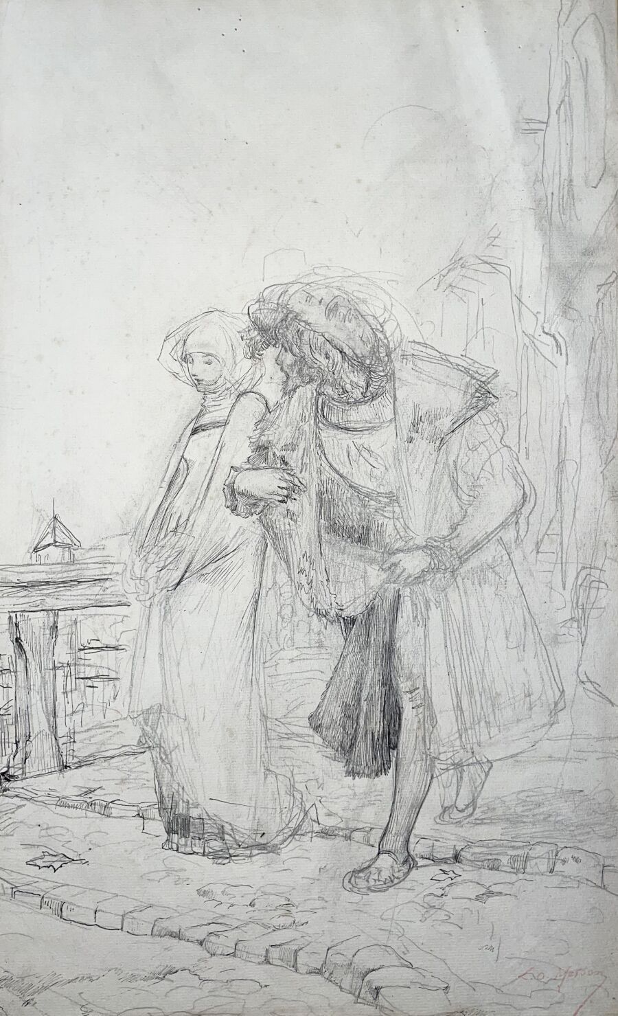 Null Luc-Olivier MERSON (1846-1920)
Faust et Marguerite
Dessin à la plume et au &hellip;