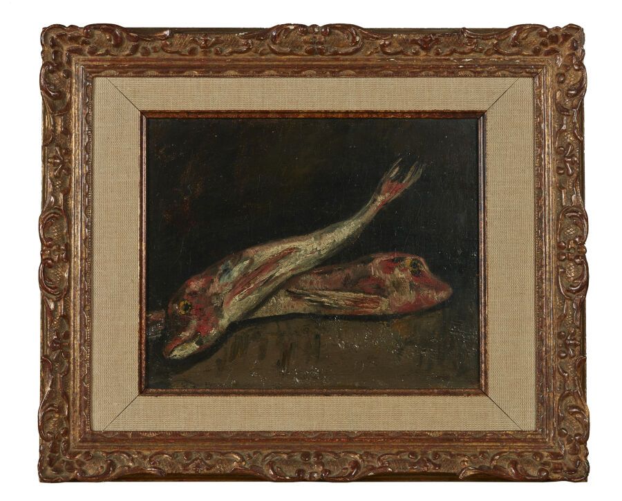 Null 归功于克劳德-谢罗（1883-1974）。 
红色的鲻鱼
纸上油彩装在画布上
高度：22厘米22厘米；宽度：27厘米

出处。 
根据家族传统，由现在&hellip;