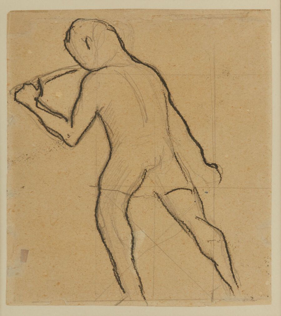 Null Paul GAUGUIN (Paris 1848-Atunoa 1903) 
Man seen from behind holding a stick&hellip;