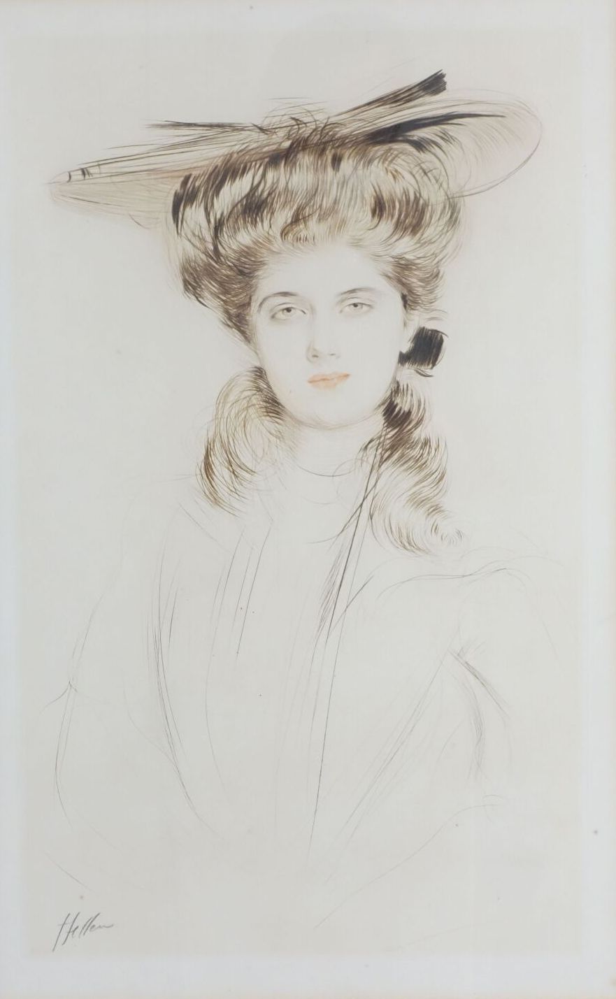Null Paul-César HELLEU (1859-1927)
Chica joven al frente con sombrero. Alrededor&hellip;