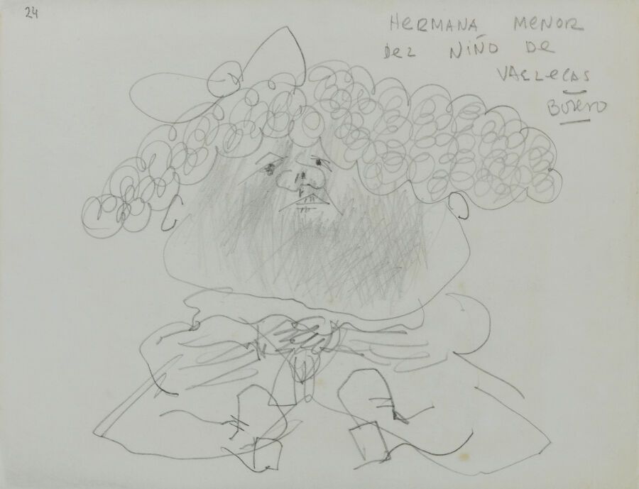 Null 费尔南多-博特罗（生于1932年）

丈夫 Hermana menor

描图纸上的黑铅笔和水彩画，右上方有签名和说明
高度: 
21厘米；宽度：27&hellip;