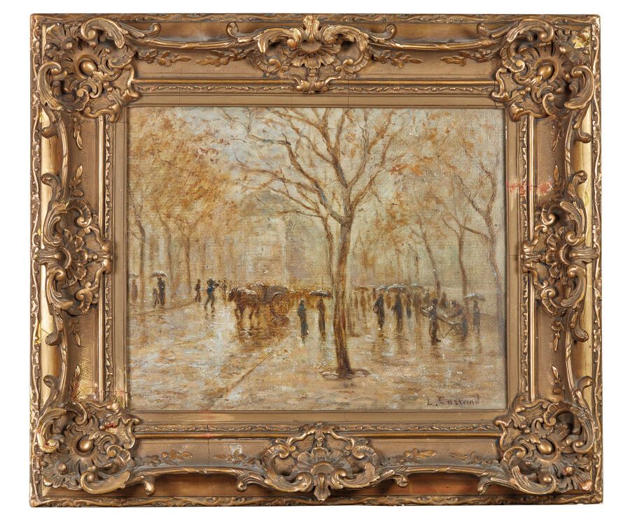 Null Louis CARRAND (1821-1899)
Lyon, Quais Claude Bernard im Regen
Öl auf Leinwa&hellip;