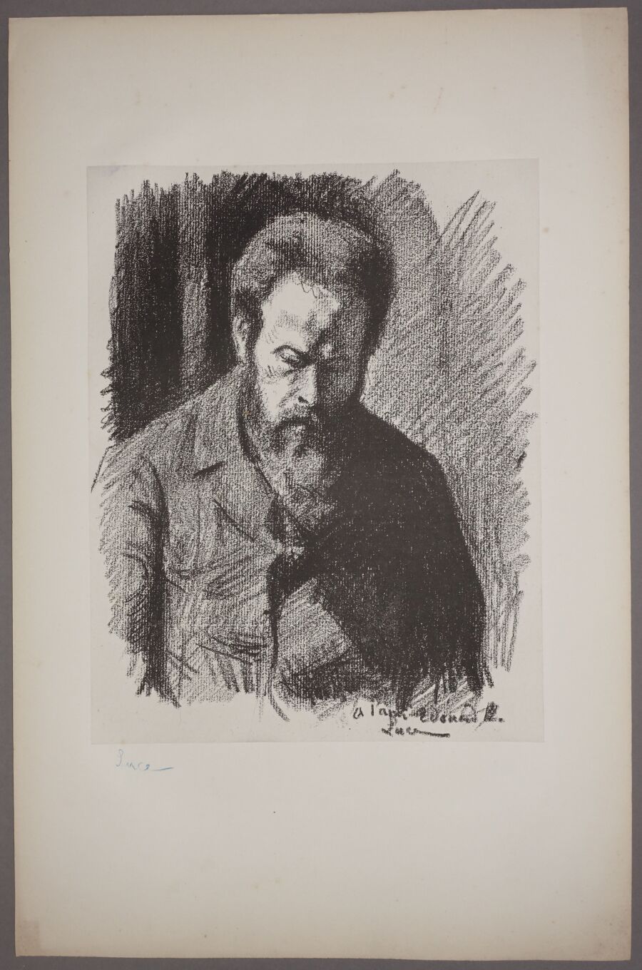 Null 马克西米利安-卢斯(1858-1941)
爱德华-维雅的画像。大约1890年。石版画。235 x 305（纸张：325 x 498毫米）。非常漂亮的贴&hellip;