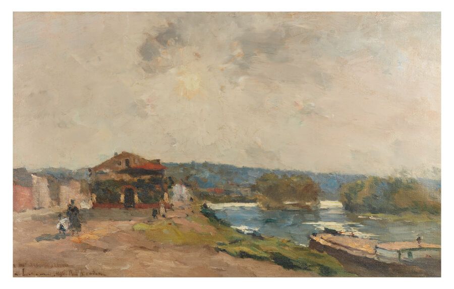 Null 阿尔伯特-勒布格(1849-1928)
下梅东塞纳河
布面油画，左下方有签名、位置和日期1896年，左下方有奉献的痕迹
(恢复。)
高度：40厘米40&hellip;