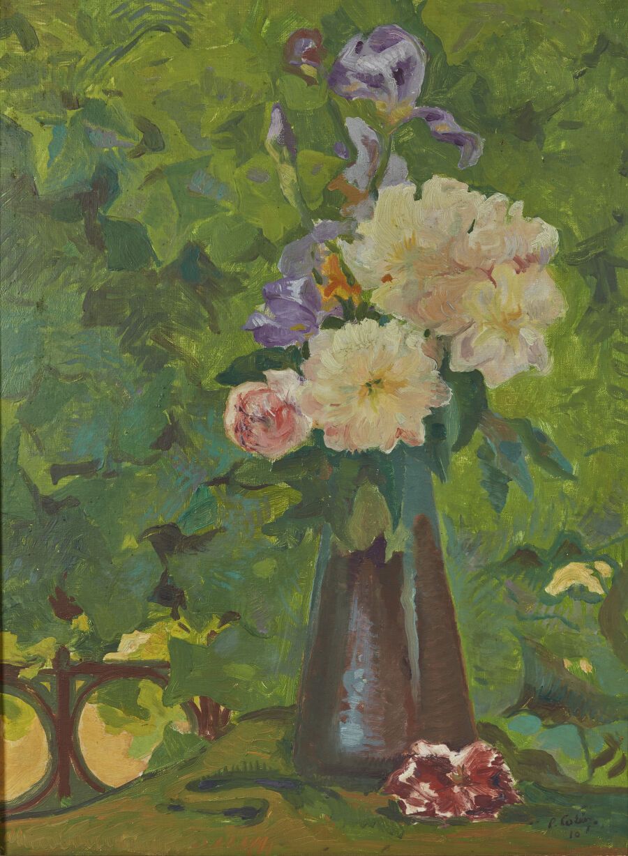 Null 保罗-科林（1867-1949）
景观中的花瓶
布面油画，签名和日期为 "P. 科林"。10 "右下角 
高度：73厘米73厘米；宽度：54.5厘米