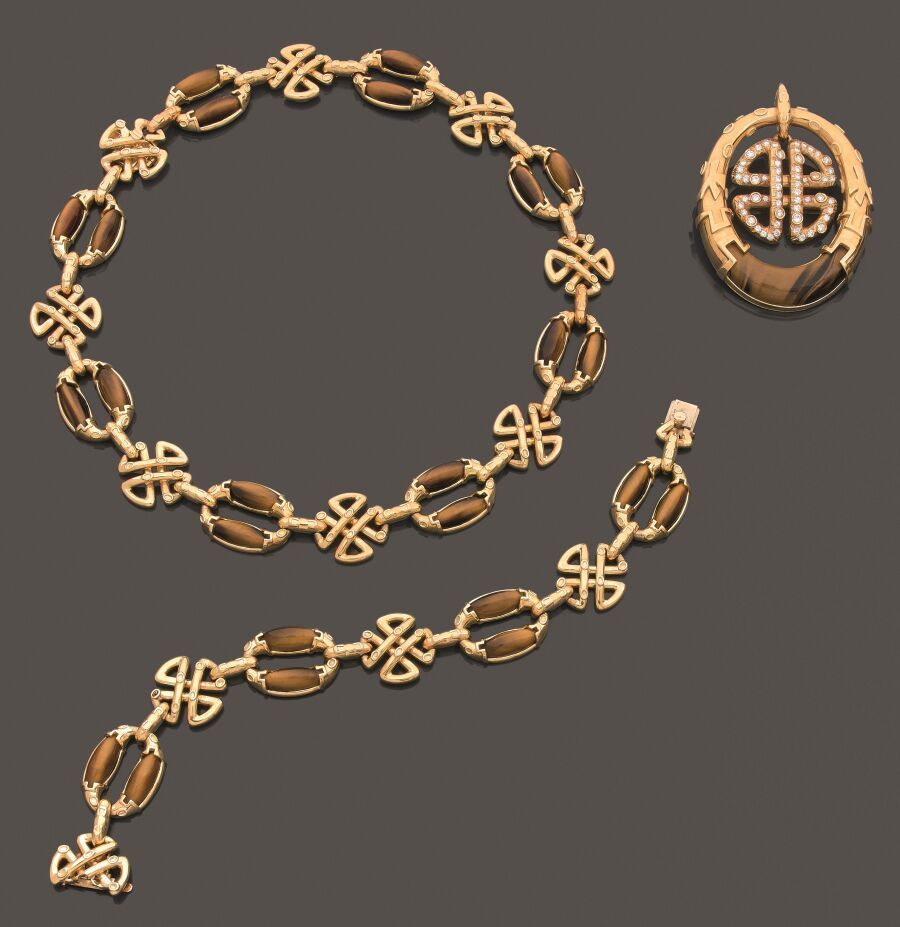 Null Sautoir articulé, pouvant former collier et bracelet en or jaune 750 milliè&hellip;