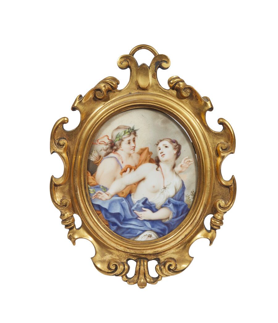 Null MEISSEN, fin du XVIIIe-début du XIXe siècle 
Jupiter et Callisto
Miniature &hellip;