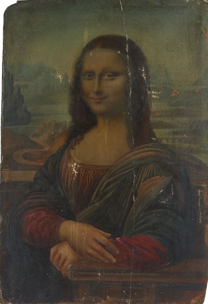 Null 在Leonardo de VINCI之后
蒙娜丽莎
镶嵌在杨木板上的帆布，有两个横板
(事故。)
高度：73.5厘米73.5厘米；宽度：51厘米