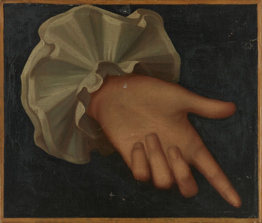 Null Dans le goût de Jean-Baptiste VAN LOO (1684-1745) 
Étude de main
Toile maro&hellip;
