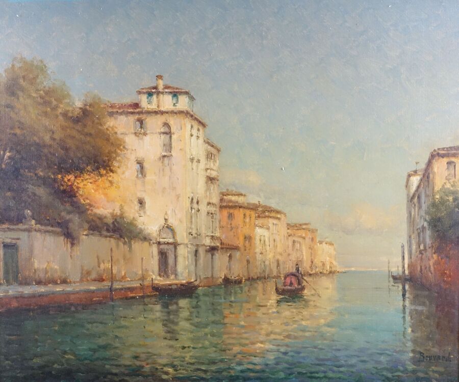 Null Georges-Noël BOUVARD (1912-1972)
Gondolier sur une canal à Venise
Huile sur&hellip;