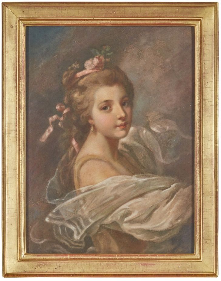 Null École du XIXe siècle dans le goût du XVIIIe
Portrait de femme au ruban rose&hellip;