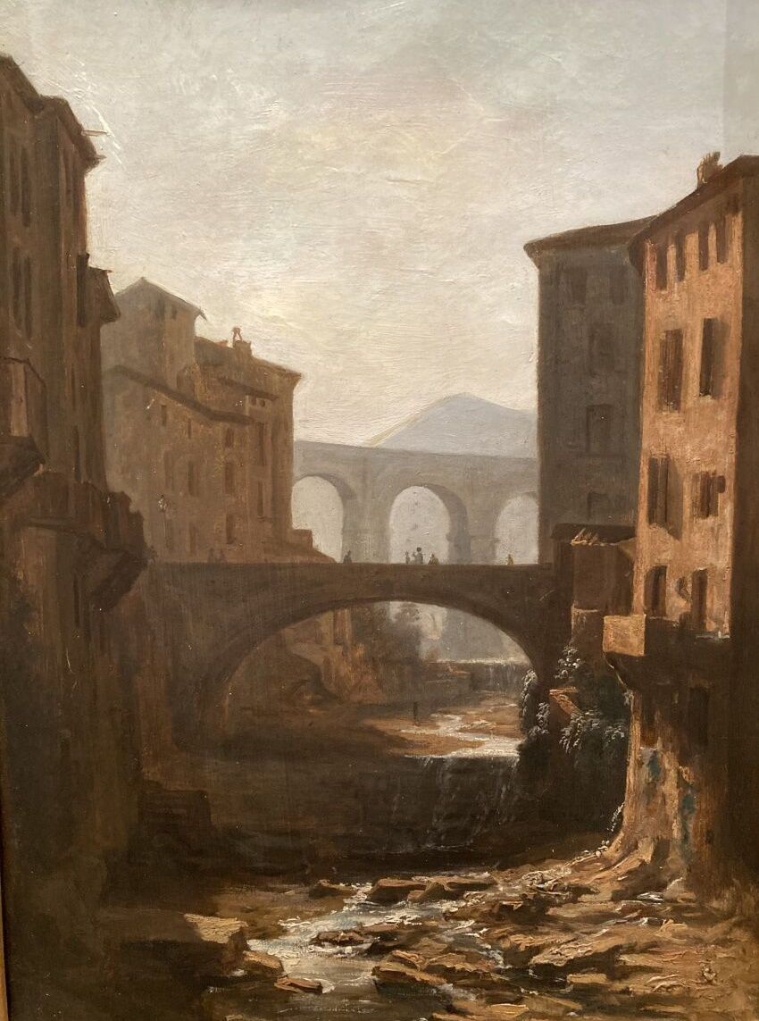 Null École du XIXe siècle
Paysage au pont
Huile sur toile
Haut. : 46 cm ; Larg. &hellip;