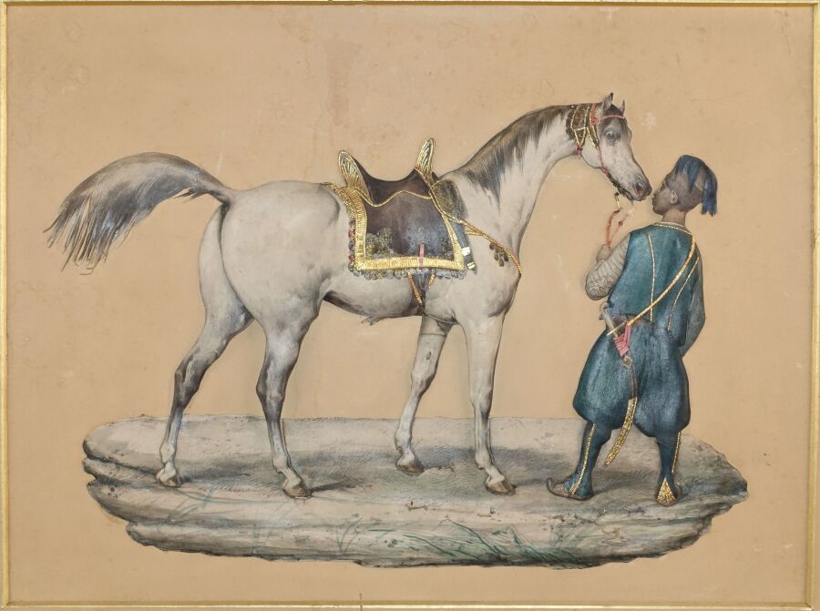Null Scuola del XIX secolo
Soldato orientale e cavallo
Ritagli di carta, dipinti&hellip;