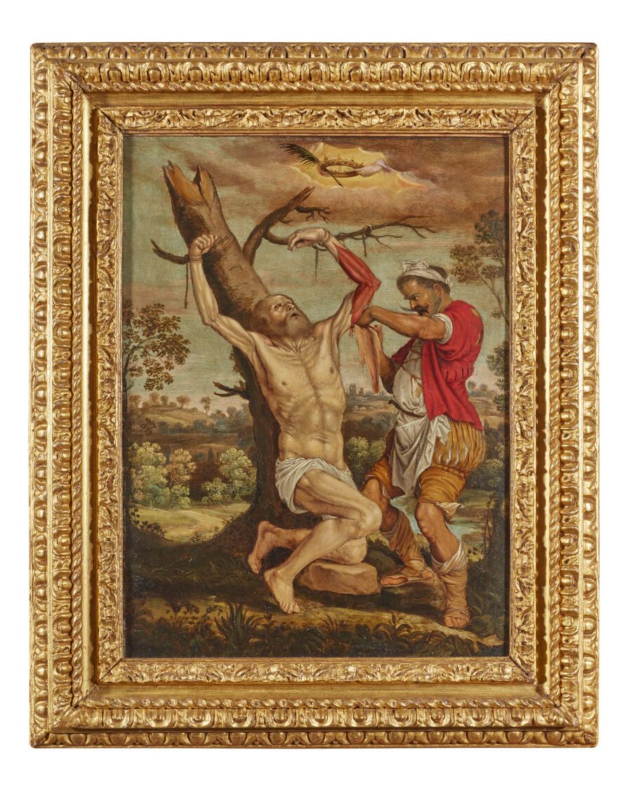Null Italienische Schule um 1700
Der Heilige Bartholomäus
Kupfer
H. : 31 cm ; Br&hellip;