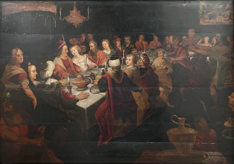 Null Flemish school circa 1600, entourage of Francken
Balthazar's Feast
Oak pane&hellip;