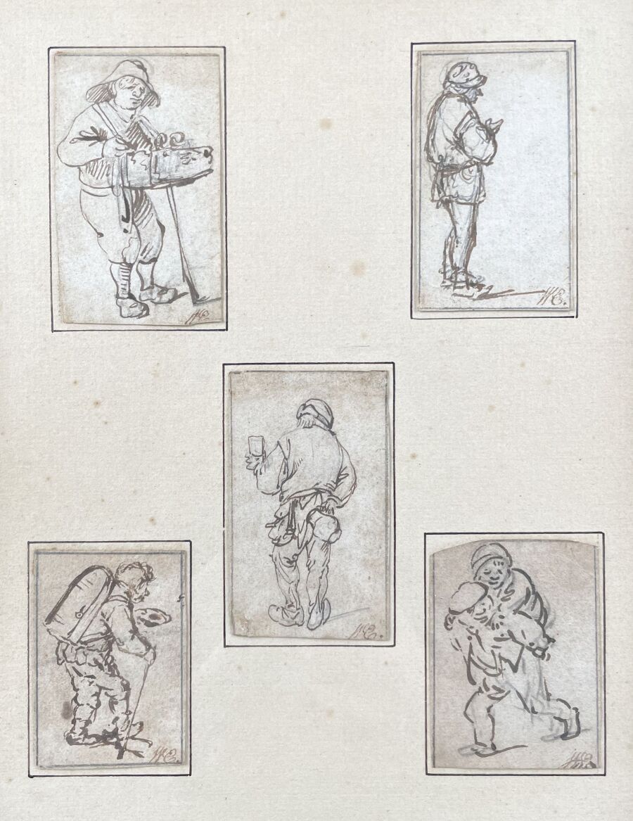 Null Isaac van OSTADE (1621-1649)
Cinque studi di figure sullo stesso montaggio
&hellip;