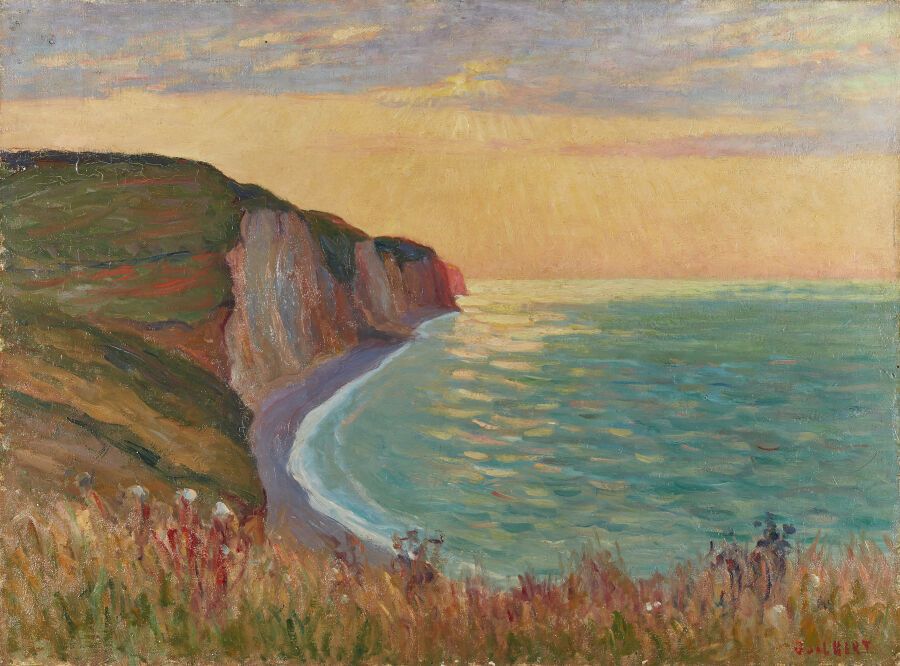 Null 纳西斯-吉尔伯特（1878-1942）
日落时分的悬崖

布面油画，右下方有签名

高60 厘米；宽：81 厘米 

专家：Élisabeth MAR&hellip;