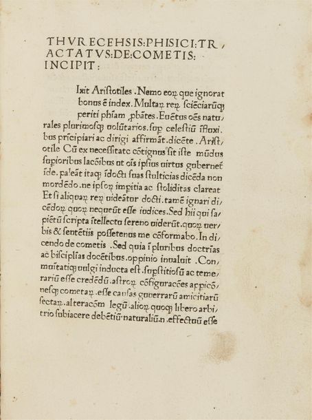 Null COMETIS, TRACTATUS DE. Venise, Hans Aurl, 1474 ; in-4° (217 x 150 mm) de [3&hellip;