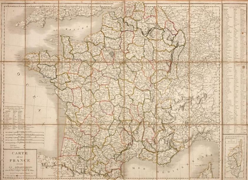 Null LOT DE LIVRES ET CARTES :
- Carte de France. (Pliée, dans son étui, 570 x 7&hellip;