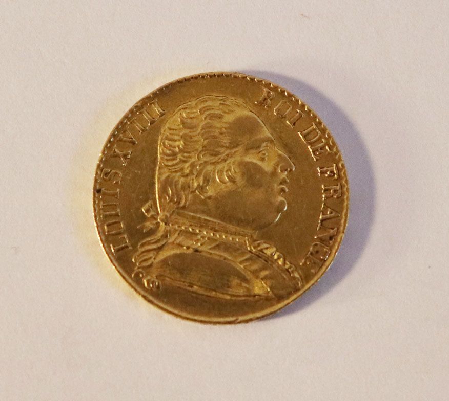Null Une PIECE de 20 francs or Louis XVIII, 1815 R - Période d'exil à Londres.