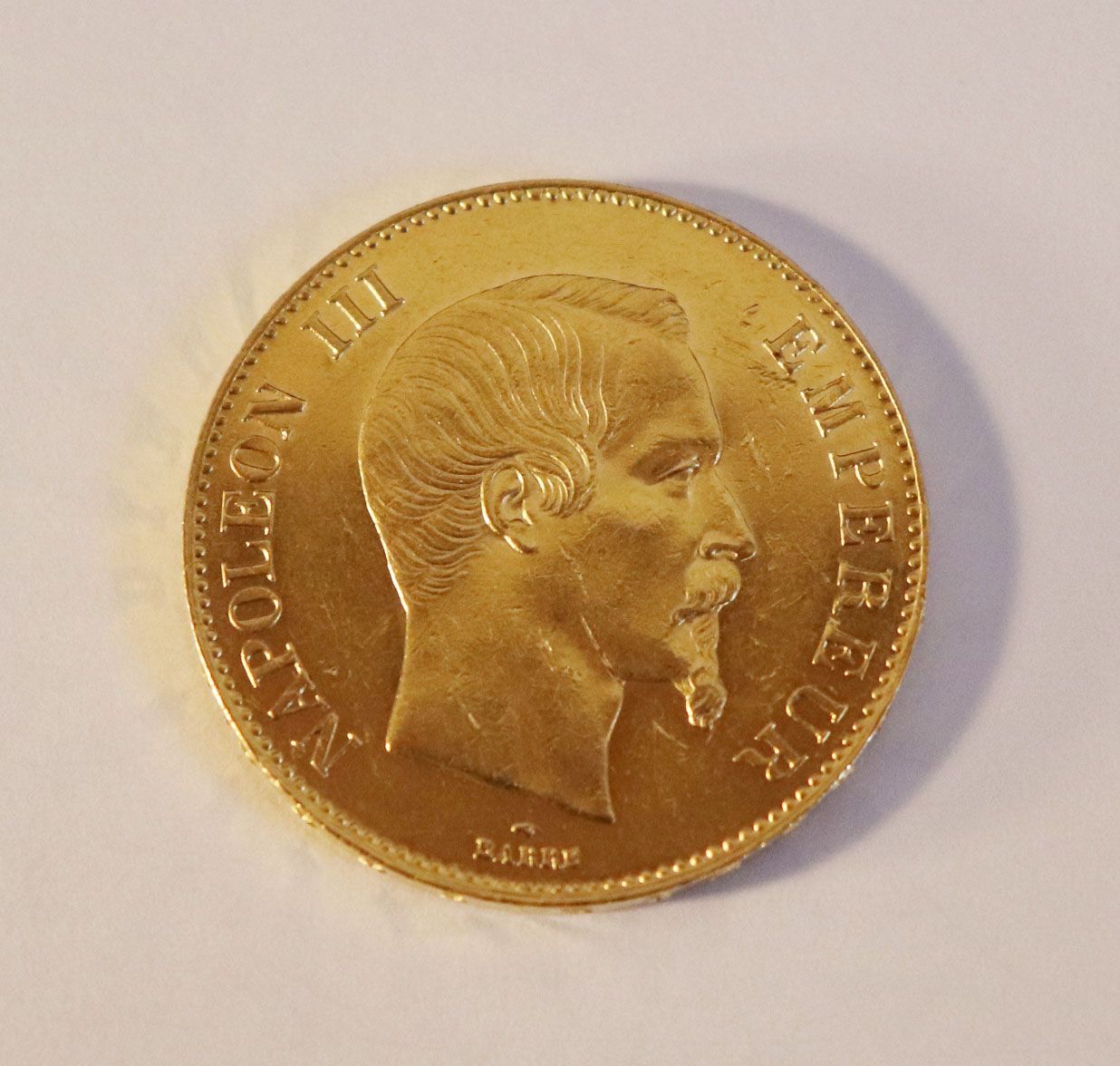 Null PIECE de 100 francs or Napoléon III, 1859.