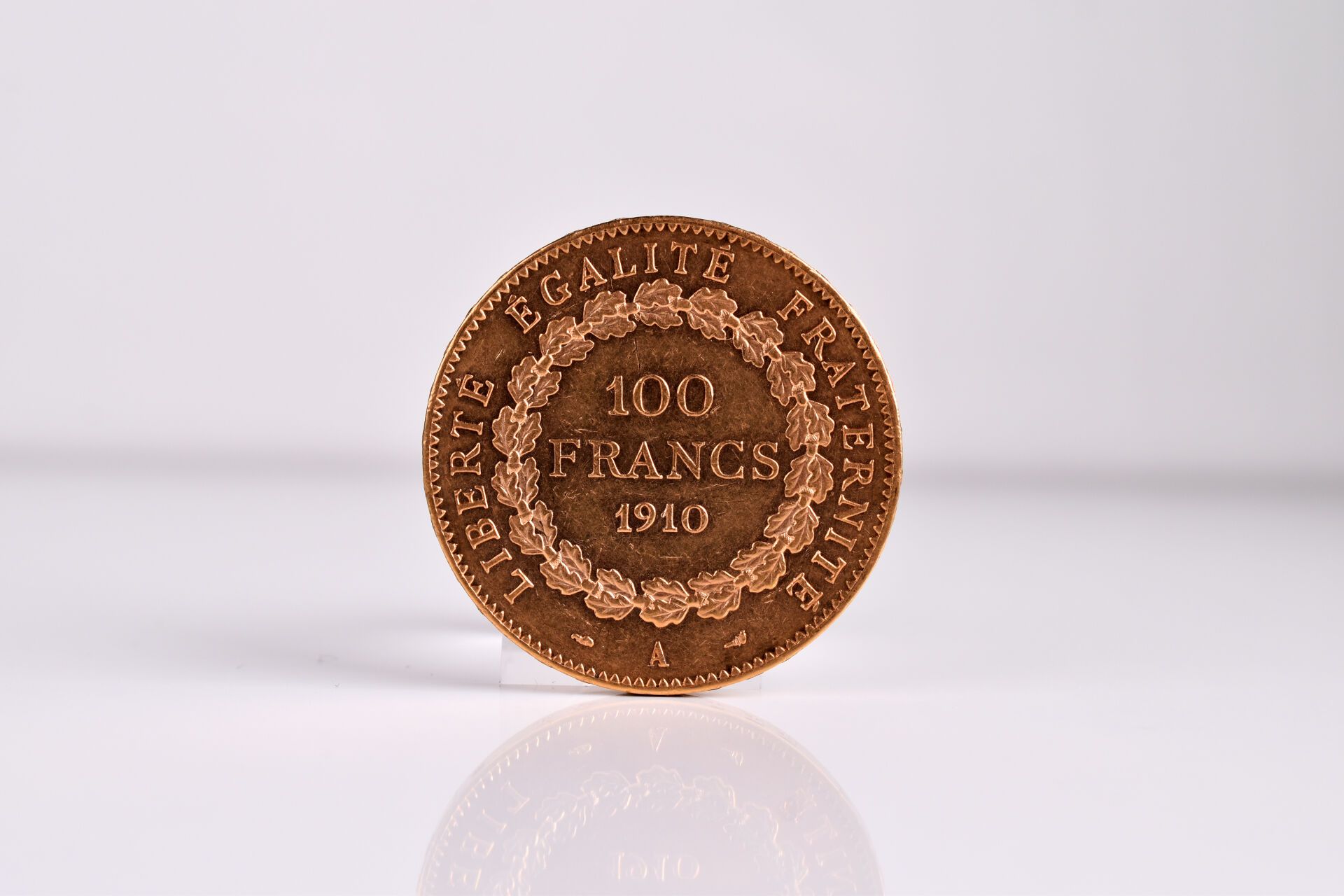Null 1 Pièce de 100 Francs or Génie 1910. Poids. : 32,16 g.