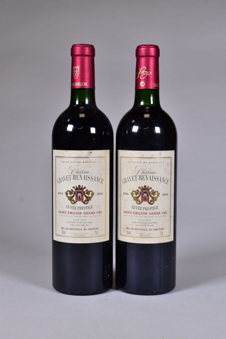 Null 2 bouteilles, Saint-Emilion Grand Cru, Château Gravet-Renaissance, 2004. 1 &hellip;