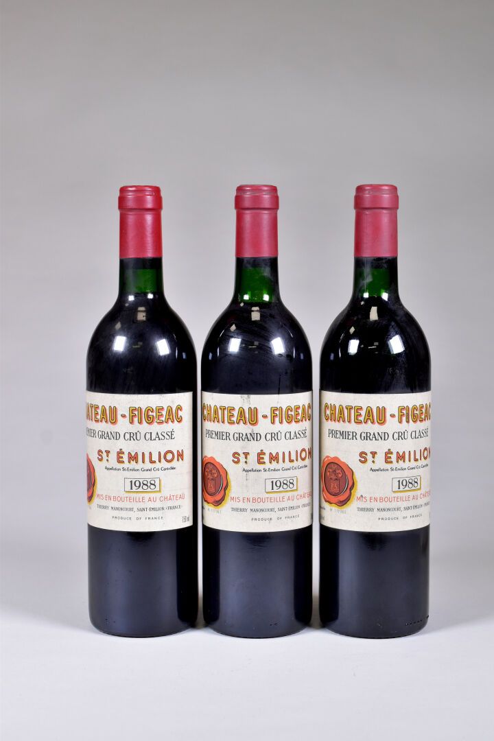 Null 3 bouteilles, Saint-Emilion Grand Cru, Château Figeac, 1er Grand Cru Classé&hellip;