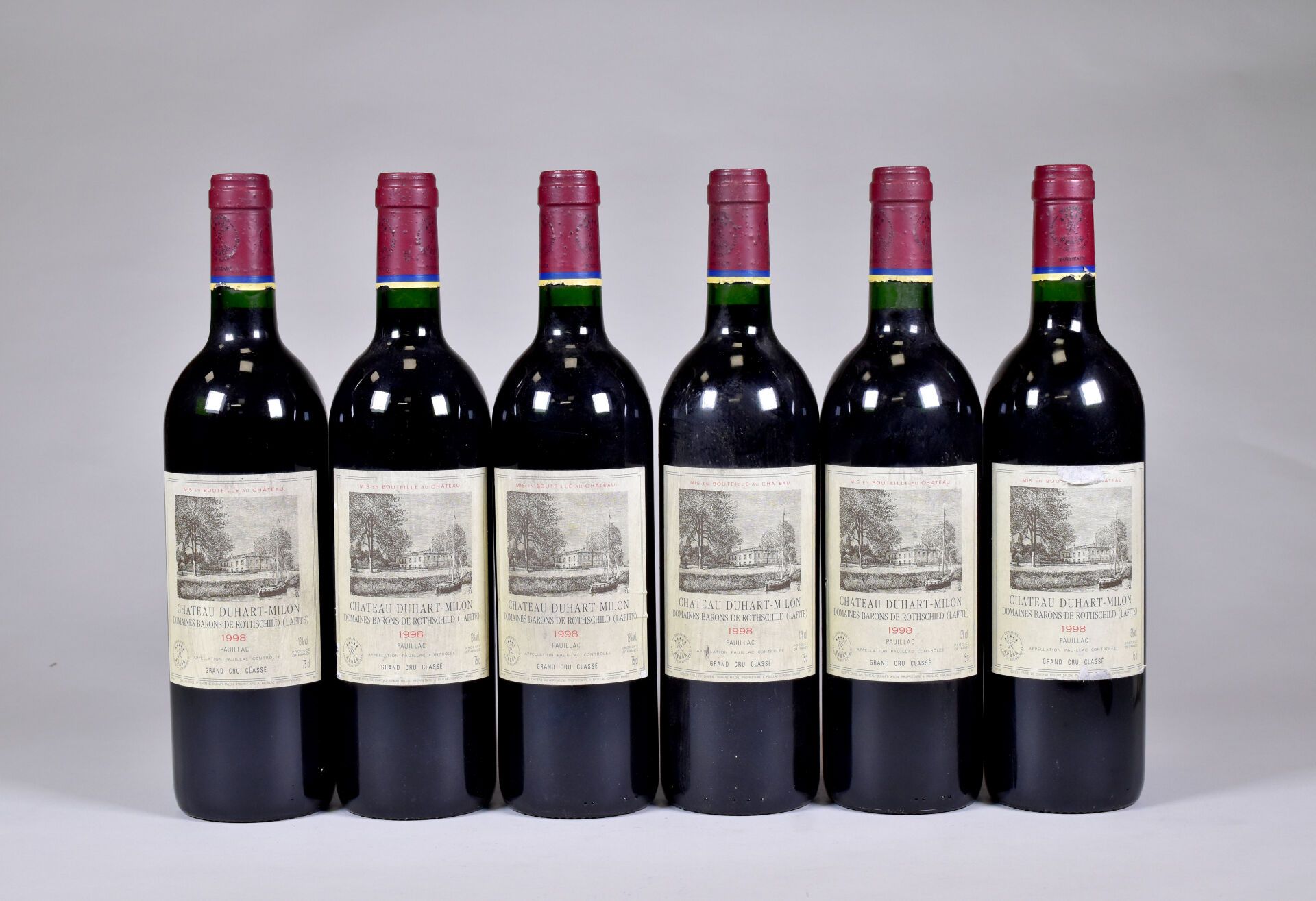 Null 6 bouteilles, Pauillac, Château Duhart-Milon, 4ème Grand Cru Classé, 1998. &hellip;