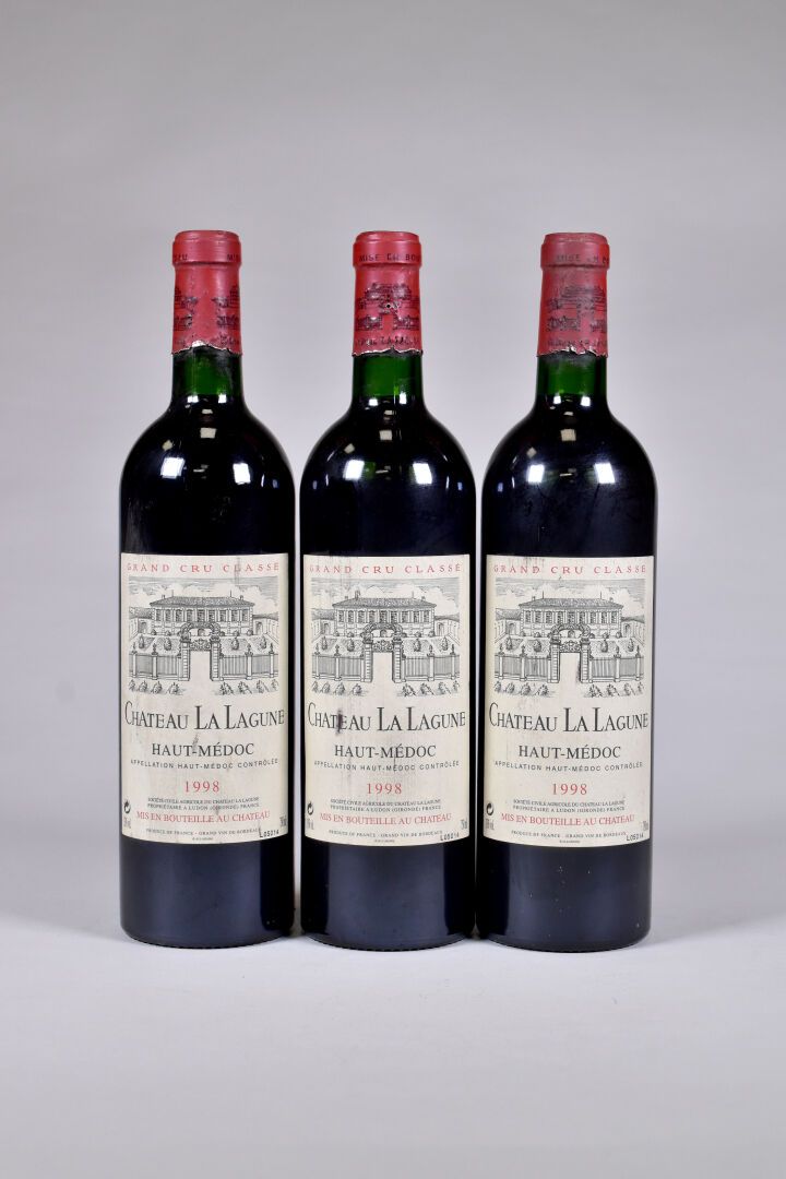 Null 3 bouteilles, Haut-Médoc, Château La Lagune, 3ème Grand Cru Classé, 1998. 3&hellip;