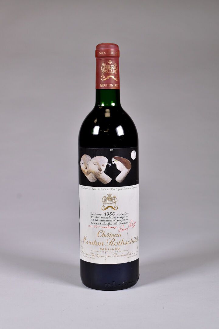 Null 1 Flasche, Pauillac, Château Mouton Rothschild, 1er Grand Cru Classé, 1986 &hellip;