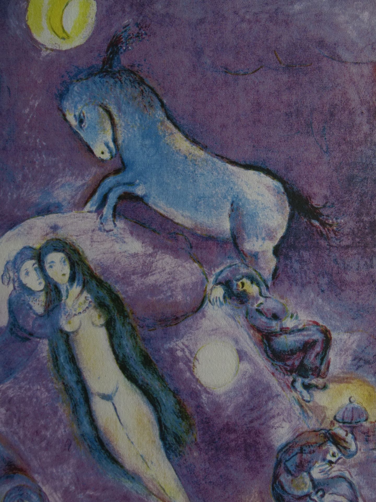 Null Marc Chagall, litografía, Spadem, numerada, 50x40cm incluyendo el tapete