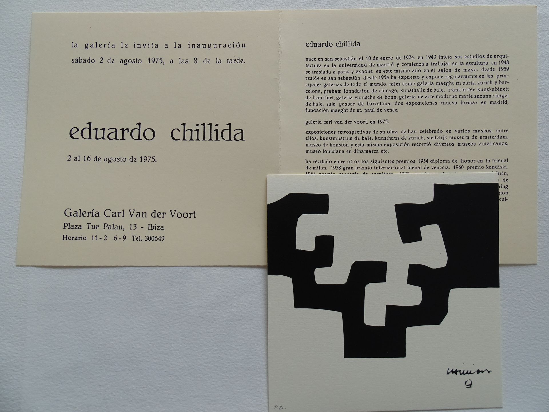 Null Eduardo Chillida, Lithographie, ca. 13x13cm