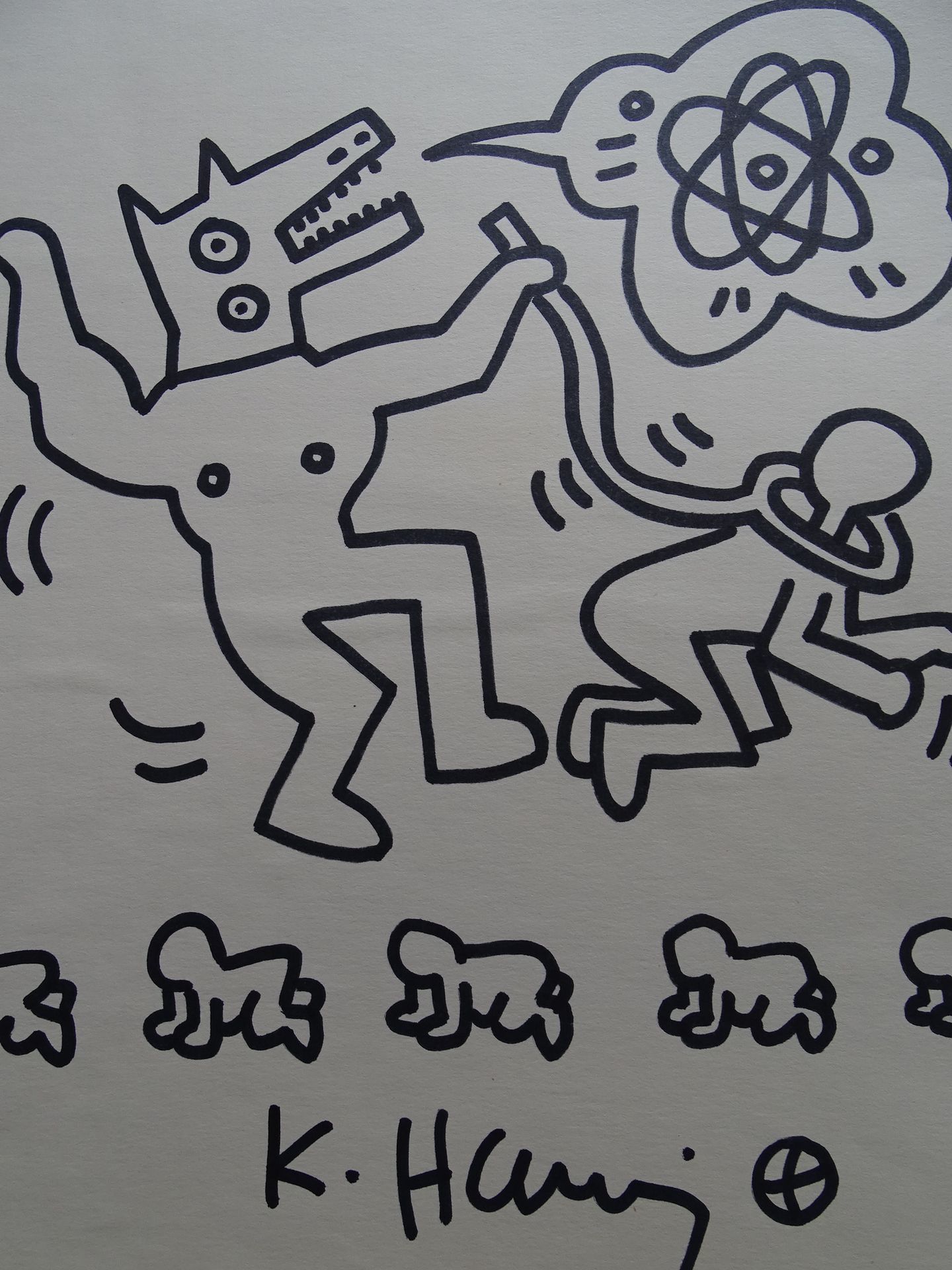 Null Keith Haring-attribué, dessin à l'encre, 28x24cm aprox. Keith Allen Haring &hellip;