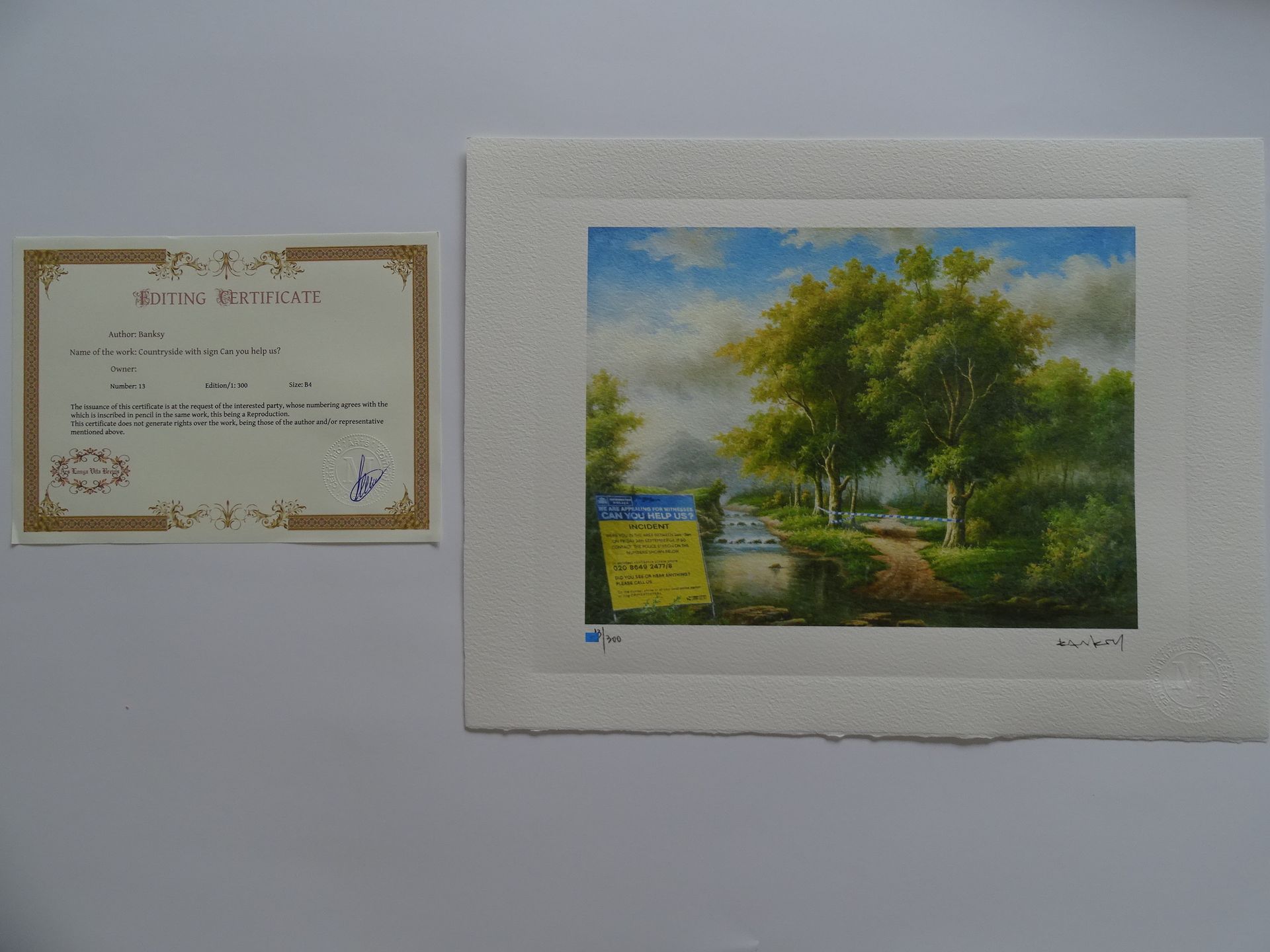 Null 班克斯。限量版印刷品，38X28厘米，由Certified Arts Edition Impression Ars Longa Vita Brevis&hellip;