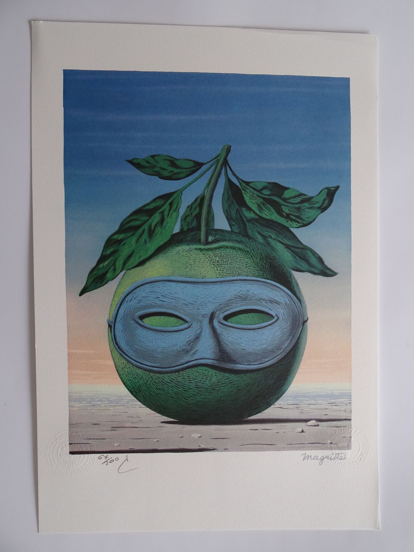 Null Rene Magritte with certificate of authenticity hand signed by the president&hellip;