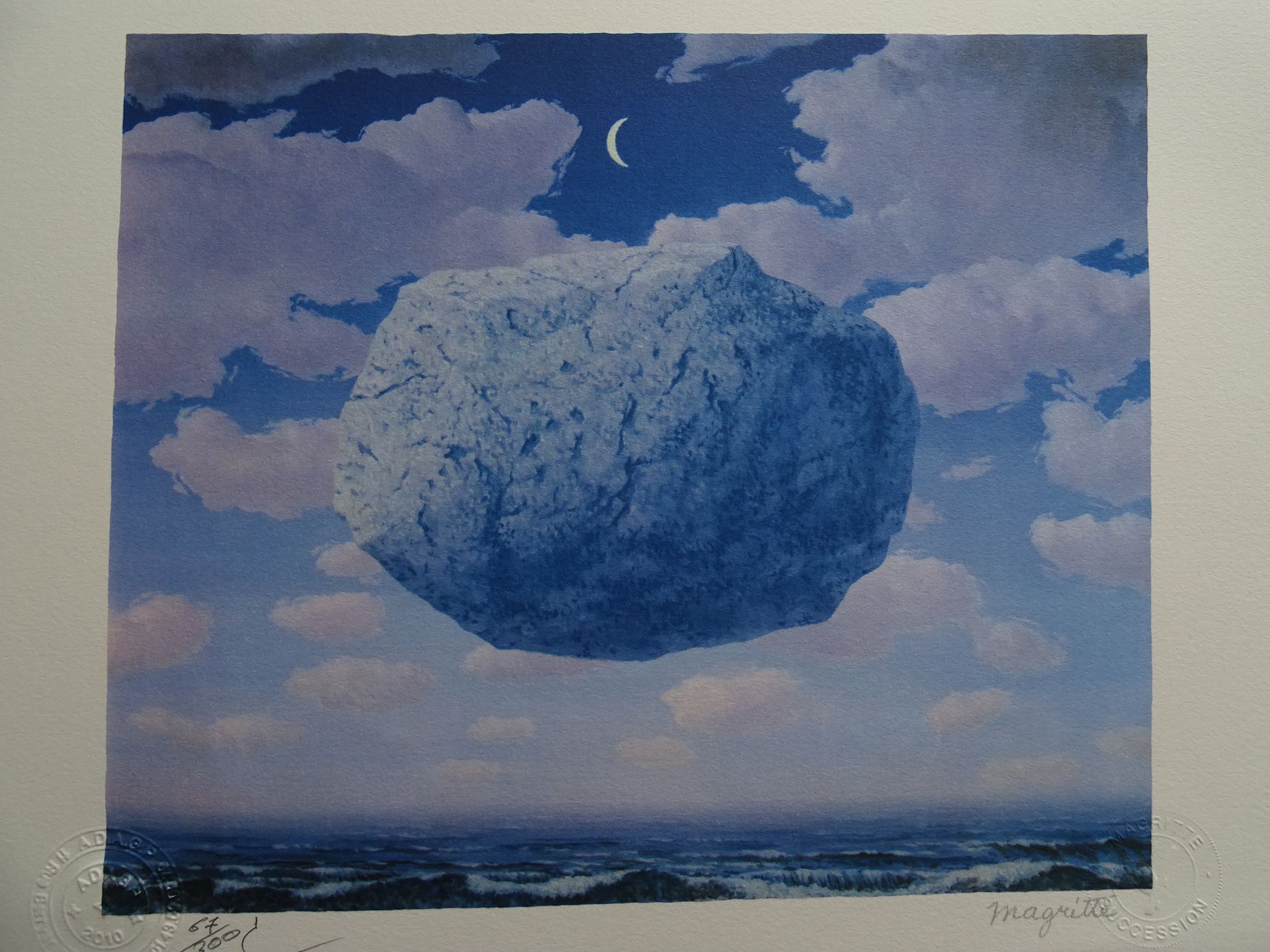 Null Rene Magritte with certificate of authenticity hand signed by the president&hellip;