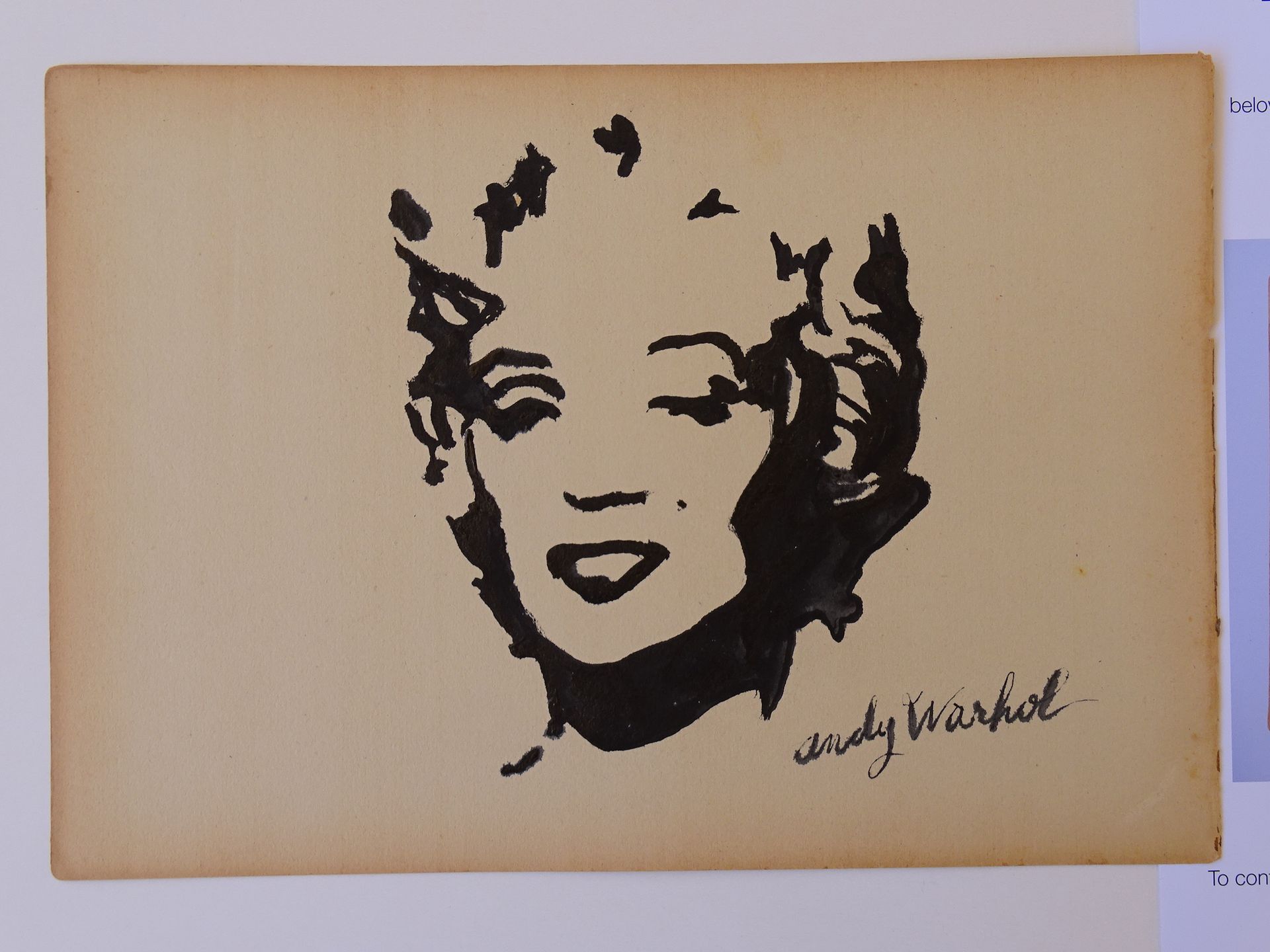 Andy Warhol Andy Warhol-atribuido, dibujo a tinta, 27x19cm aprox, buen estado. A&hellip;