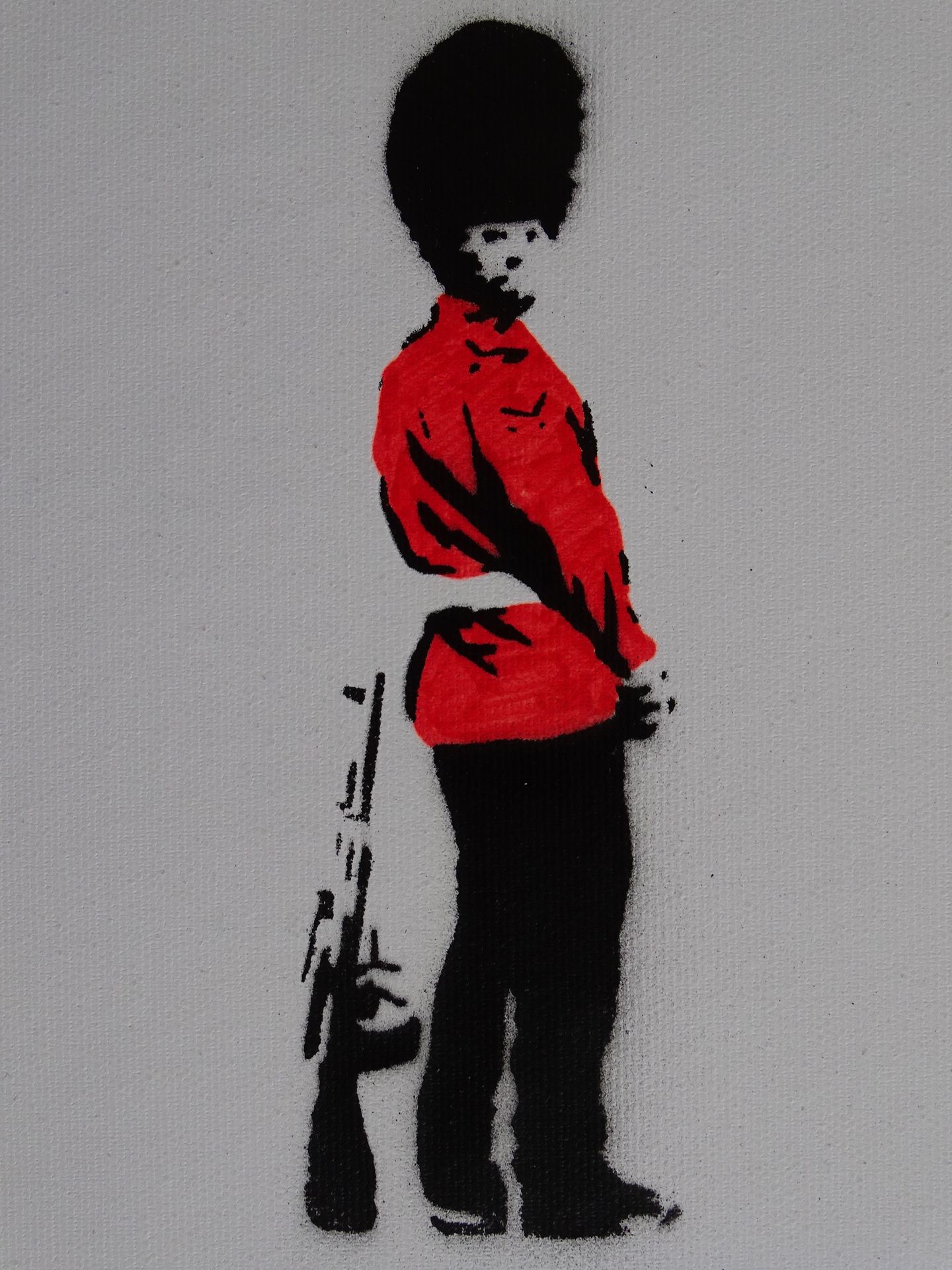 BANKSY - Banksy, Spray Paint Stencil on Canvas - Original Dismaland Andy Warhol-&hellip;
