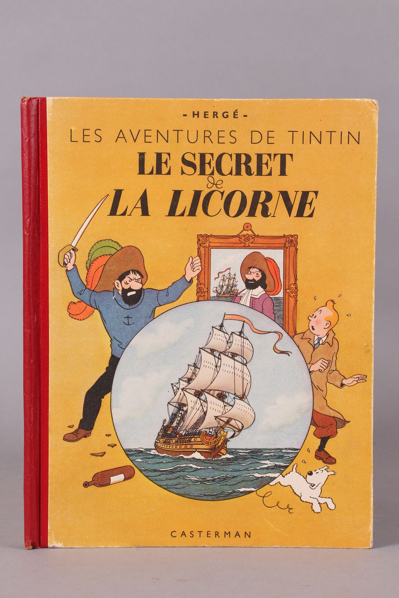 [TINTIN]. HERGE. "独角兽的秘密" 卡斯特曼，1943年。第一版。红色书脊，第2版A20。状况良好。