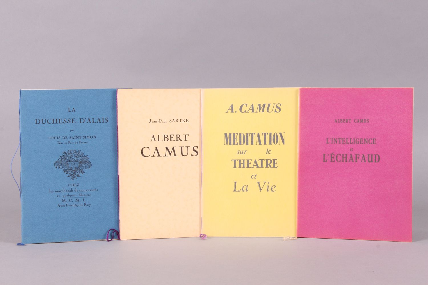 [BRIMBORIONS]. "Two booklets by Albert Camus" Set. 4 vols. The set, published by&hellip;